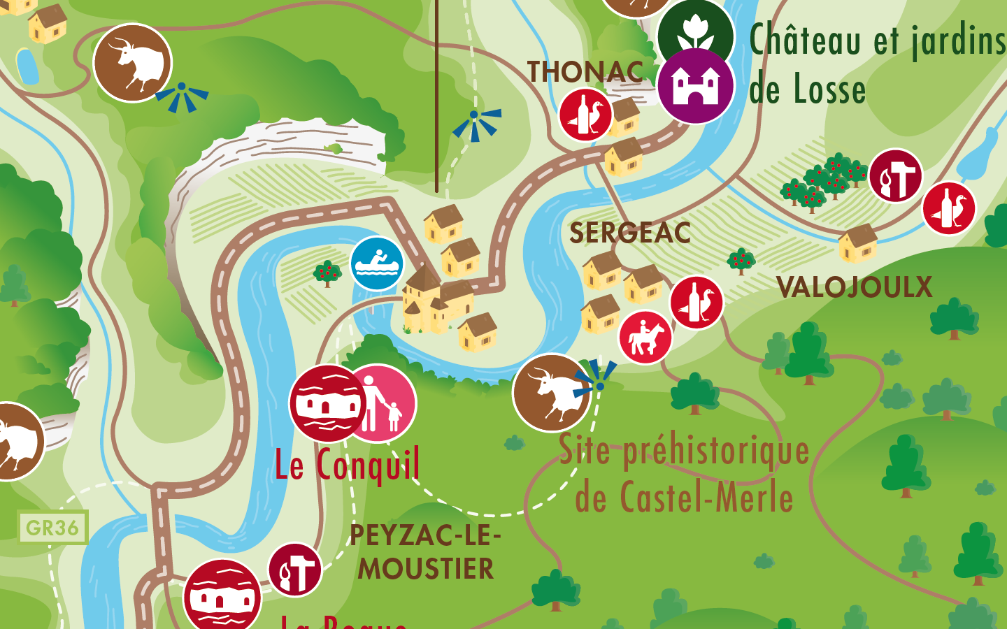 la Vallée de la Dordogne map